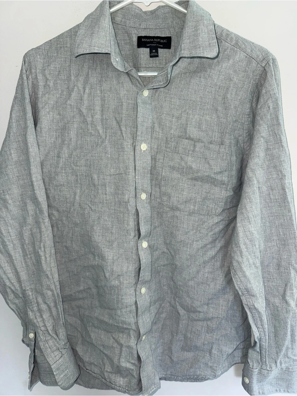Banana Republic Men's Heather Gray Button-Down Shirt